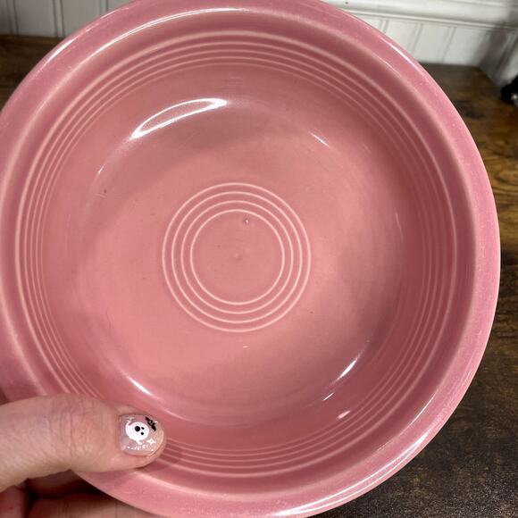 Fiesta Retired Rose Pink Dinner Plate Salad Plate Cereal Bowl Set Vintage 90s - Picture 2 of 9